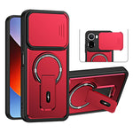 For Xiaomi Redmi A7 Pro 4G (171.56mm) / 15a 5G Case with Slide Camera Cover Kickstand Shockproof PC + TPU Matte Finish Phone Shell