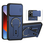 For Xiaomi Redmi A7 Pro 4G (171.56mm) / 15a 5G Case with Slide Camera Cover Kickstand Shockproof PC + TPU Matte Finish Phone Shell