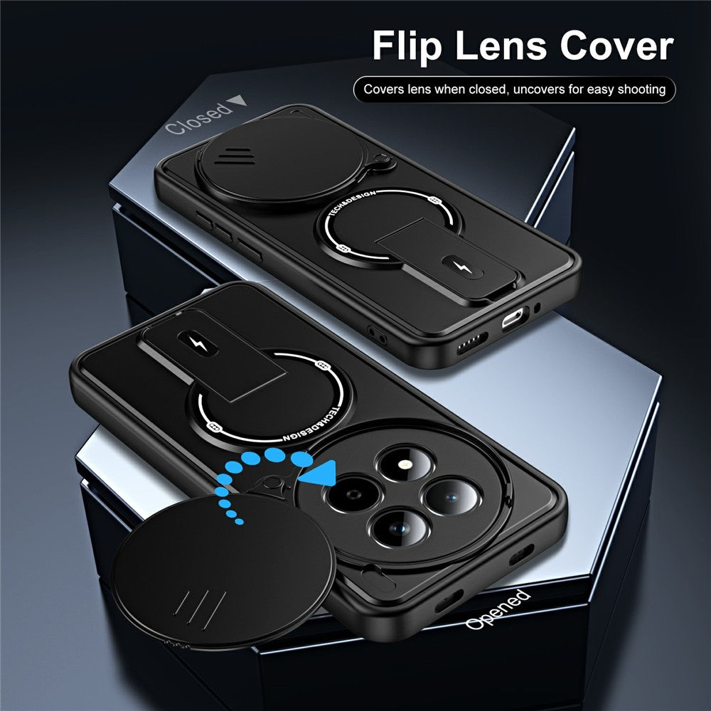 For Xiaomi Redmi Note 15 Pro 4G (Global) Case with Slide Camera Cover Kickstand Shockproof PC + TPU Matte Finish Phone Shell