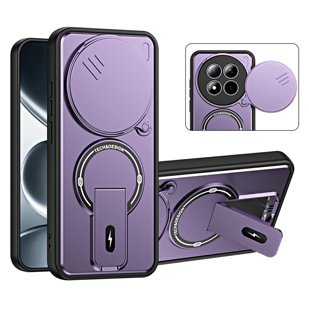 For Xiaomi Redmi Note 15 Pro 4G (Global) Case with Slide Camera Cover Kickstand Shockproof PC + TPU Matte Finish Phone Shell