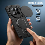 For Xiaomi Redmi Note 15 Pro 5G (Global) Case with Slide Camera Cover Kickstand Shockproof PC + TPU Matte Finish Phone Shell