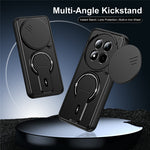 For Xiaomi Redmi Note 15 Pro 5G (Global) Case with Slide Camera Cover Kickstand Shockproof PC + TPU Matte Finish Phone Shell
