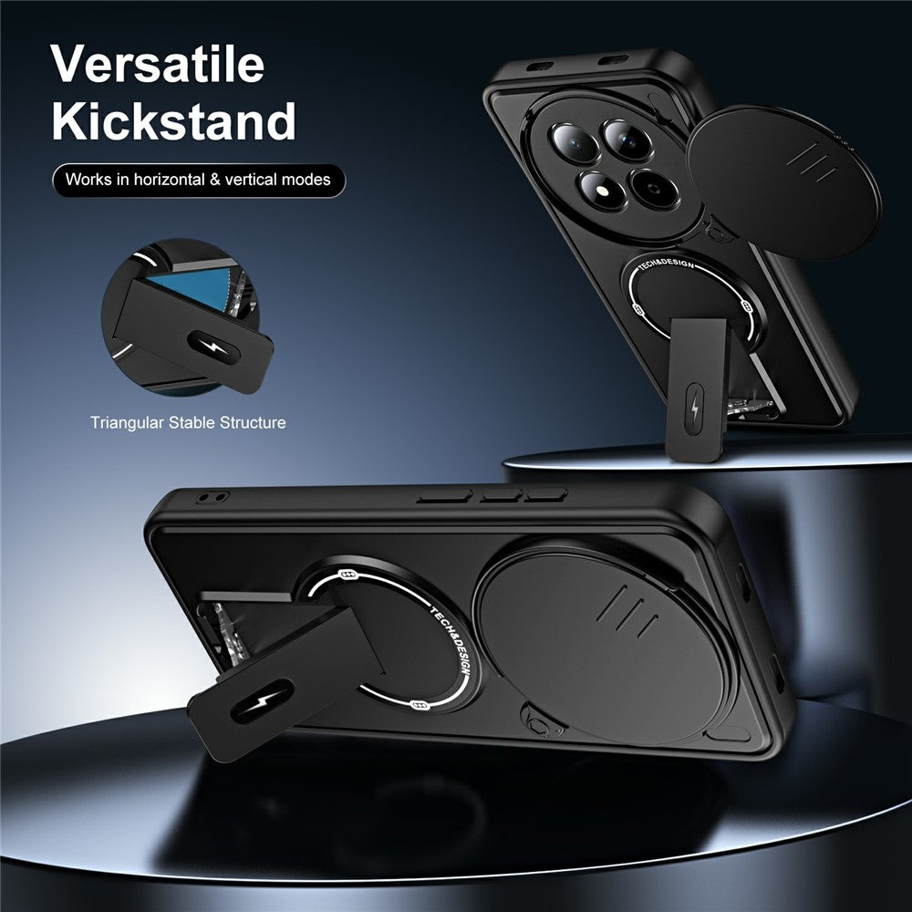 For Xiaomi Redmi Note 15 Pro 5G (Global) Case with Slide Camera Cover Kickstand Shockproof PC + TPU Matte Finish Phone Shell