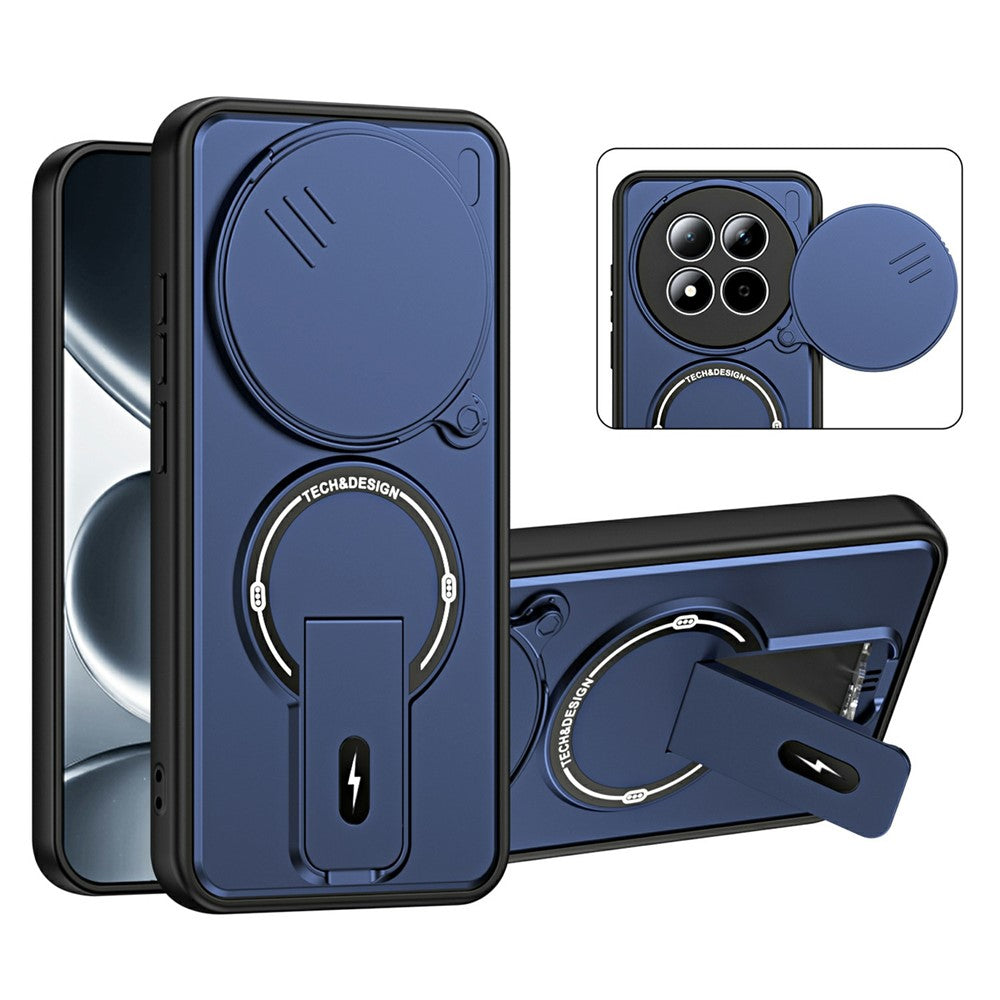 For Xiaomi Redmi Note 15 Pro 5G (Global) Case with Slide Camera Cover Kickstand Shockproof PC + TPU Matte Finish Phone Shell