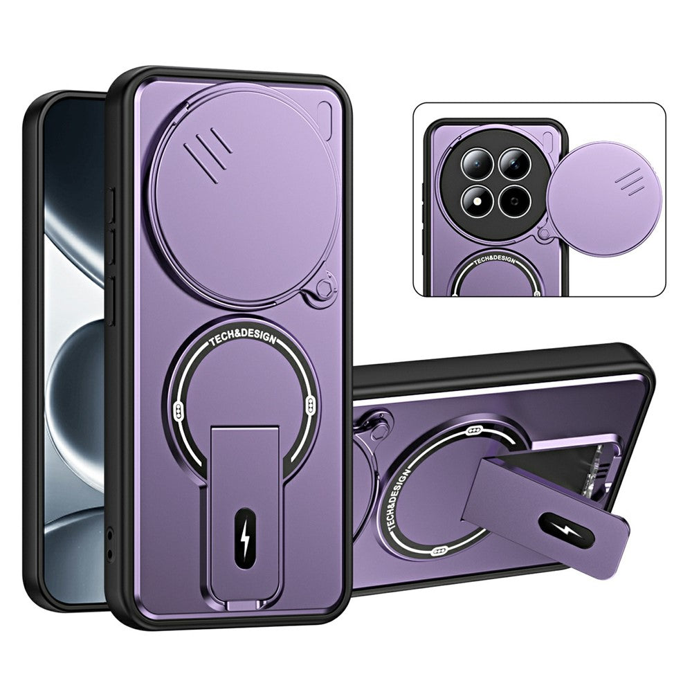For Xiaomi Redmi Note 15 Pro 5G (Global) Case with Slide Camera Cover Kickstand Shockproof PC + TPU Matte Finish Phone Shell