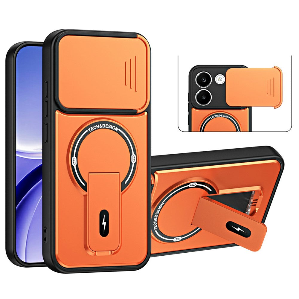 Xiaomi Redmi Turbo 5 5G / Poco X8 Pro 5G-skal med glidande kameraskydd, stativ, stötsäkert PC + TPU matt finish, mobilskal
