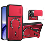 Xiaomi Redmi Turbo 5 5G / Poco X8 Pro 5G-skal med glidande kameraskydd, stativ, stötsäkert PC + TPU matt finish, mobilskal