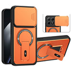 Xiaomi 15T-skal med glidande kameraskydd, stativ, stötsäkert PC + TPU, matt finish, mobilskal