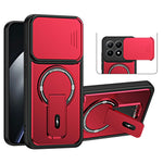 Xiaomi 17-skal med glidande kameraskydd, stativ, stötsäkert PC + TPU, matt finish, mobilskal