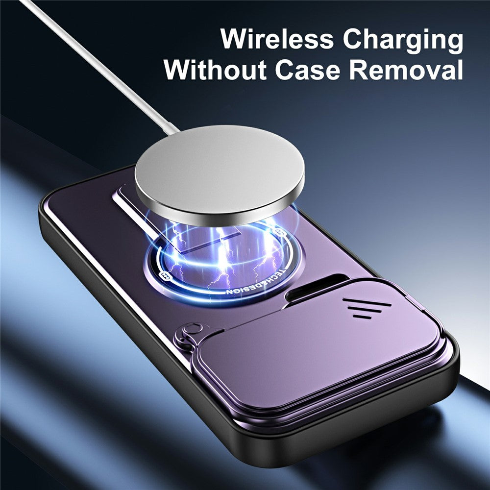 For Xiaomi 17 Pro Case with Slide Camera Cover Kickstand Shockproof PC + TPU Matte Finish Phone Shell