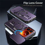 For Xiaomi 17 Pro Case with Slide Camera Cover Kickstand Shockproof PC + TPU Matte Finish Phone Shell