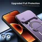 For Xiaomi 17 Pro Case with Slide Camera Cover Kickstand Shockproof PC + TPU Matte Finish Phone Shell