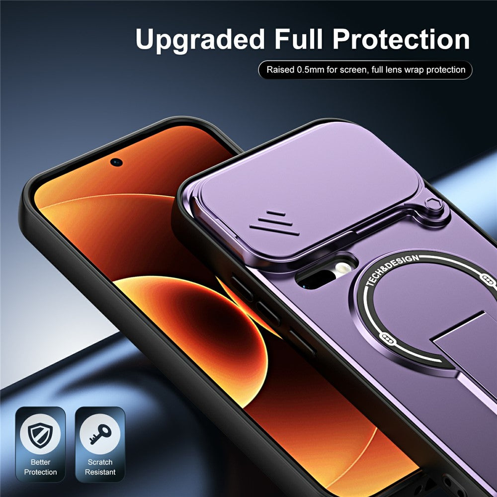 For Xiaomi 17 Pro Case with Slide Camera Cover Kickstand Shockproof PC + TPU Matte Finish Phone Shell