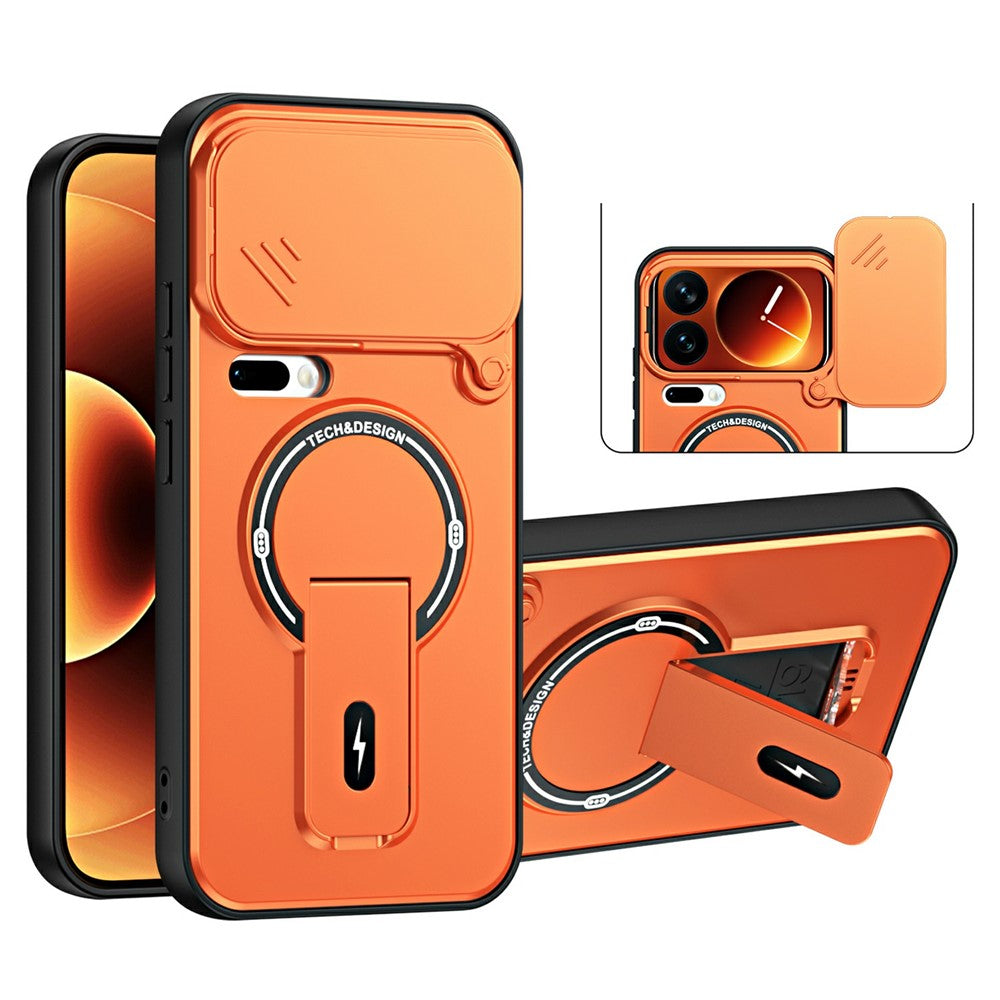 For Xiaomi 17 Pro Case with Slide Camera Cover Kickstand Shockproof PC + TPU Matte Finish Phone Shell