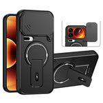 For Xiaomi 17 Pro Case with Slide Camera Cover Kickstand Shockproof PC + TPU Matte Finish Phone Shell