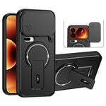 For Xiaomi 17 Pro Max Case with Slide Camera Cover Kickstand Shockproof PC + TPU Matte Finish Phone Shell