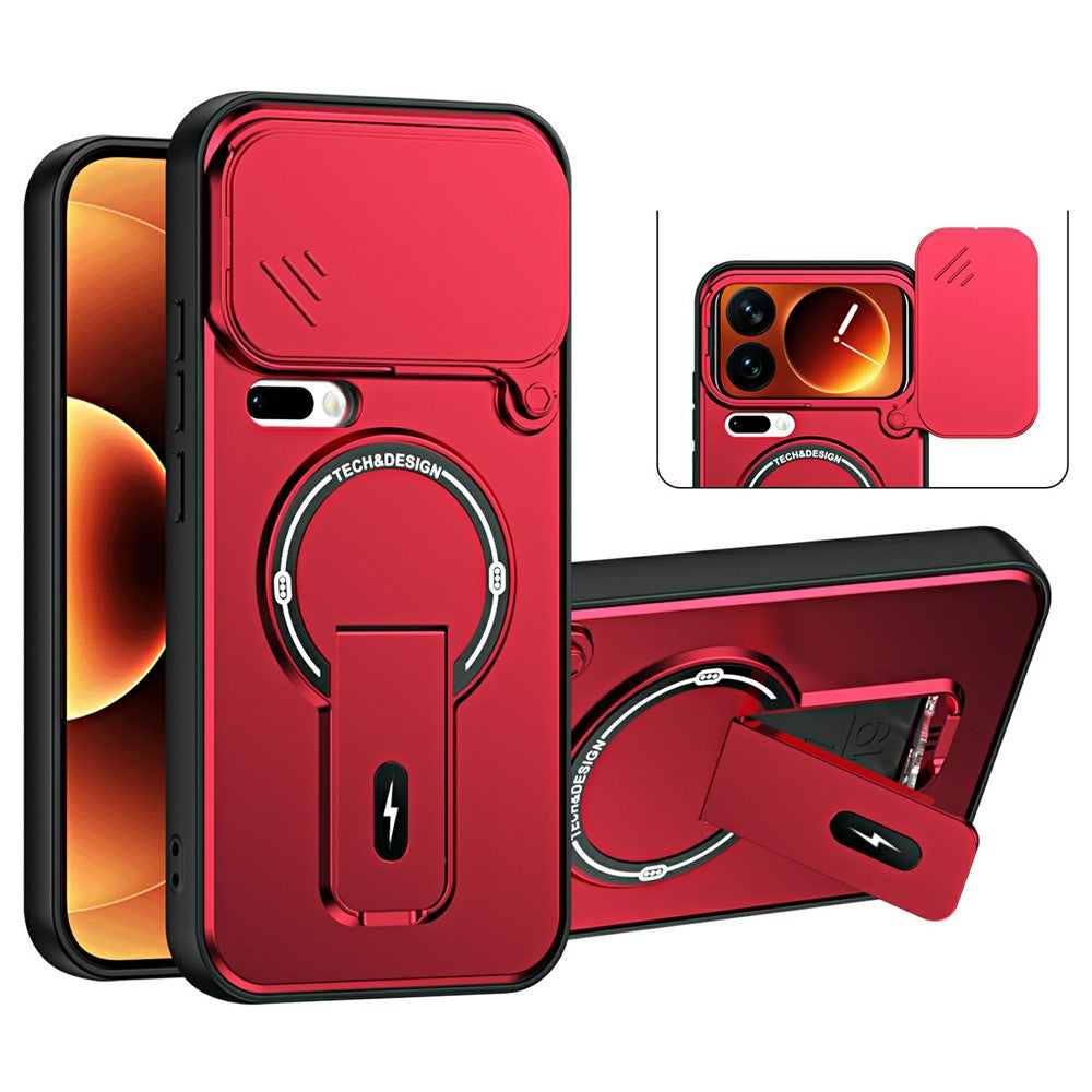 For Xiaomi 17 Pro Max Case with Slide Camera Cover Kickstand Shockproof PC + TPU Matte Finish Phone Shell