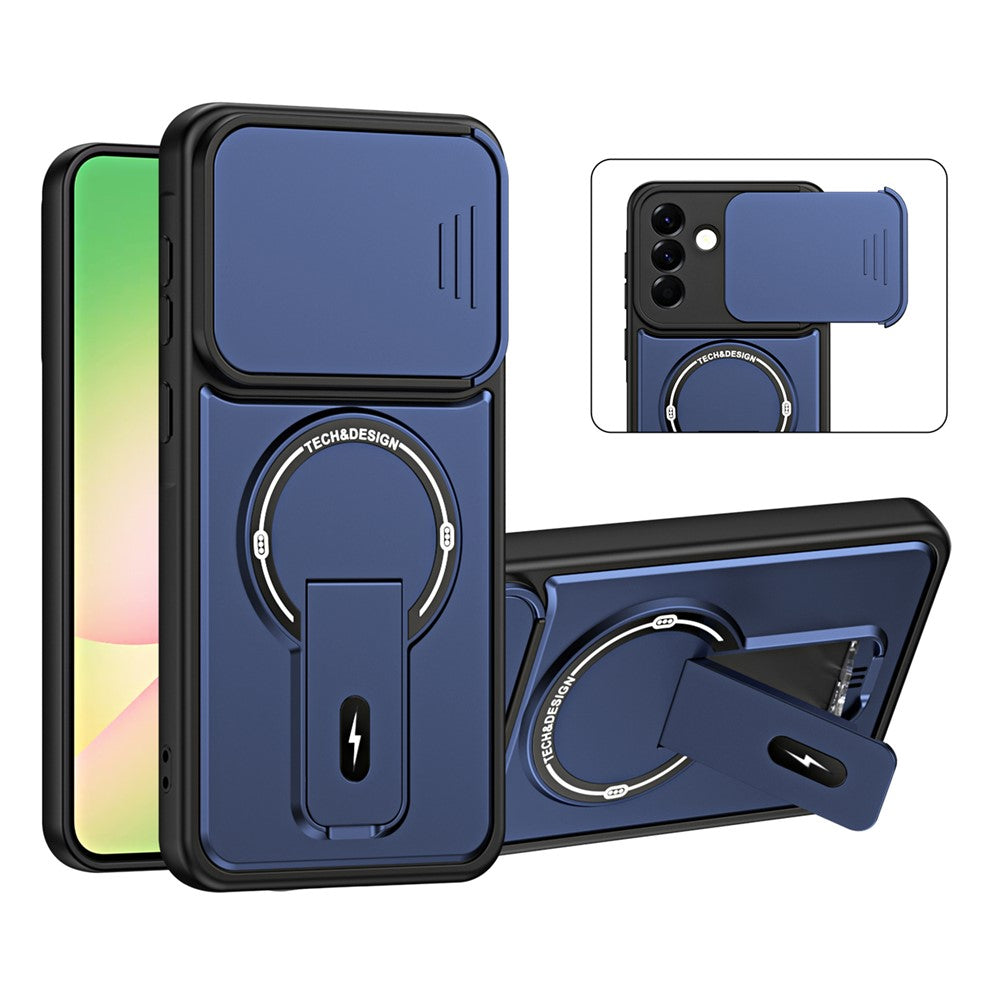 Til Samsung Galaxy A56 5G Cover med Skydekameralåg Støtteben Stødsikkert PC + TPU Mat Finish Telefoncover
