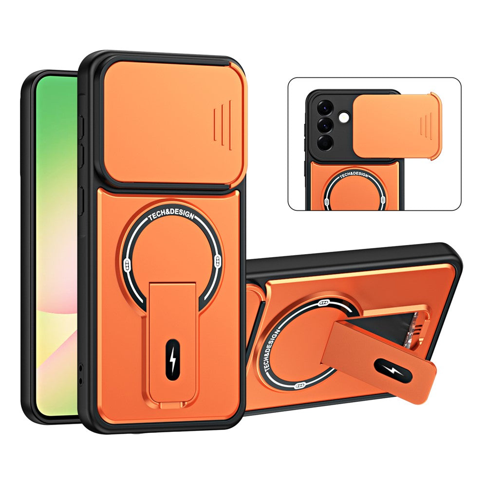 Til Samsung Galaxy A56 5G Cover med Skydekameralåg Støtteben Stødsikkert PC + TPU Mat Finish Telefoncover