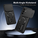 For Samsung Galaxy S26+ Case with Slide Camera Cover Kickstand Shockproof PC + TPU Matte Finish Phone Shell