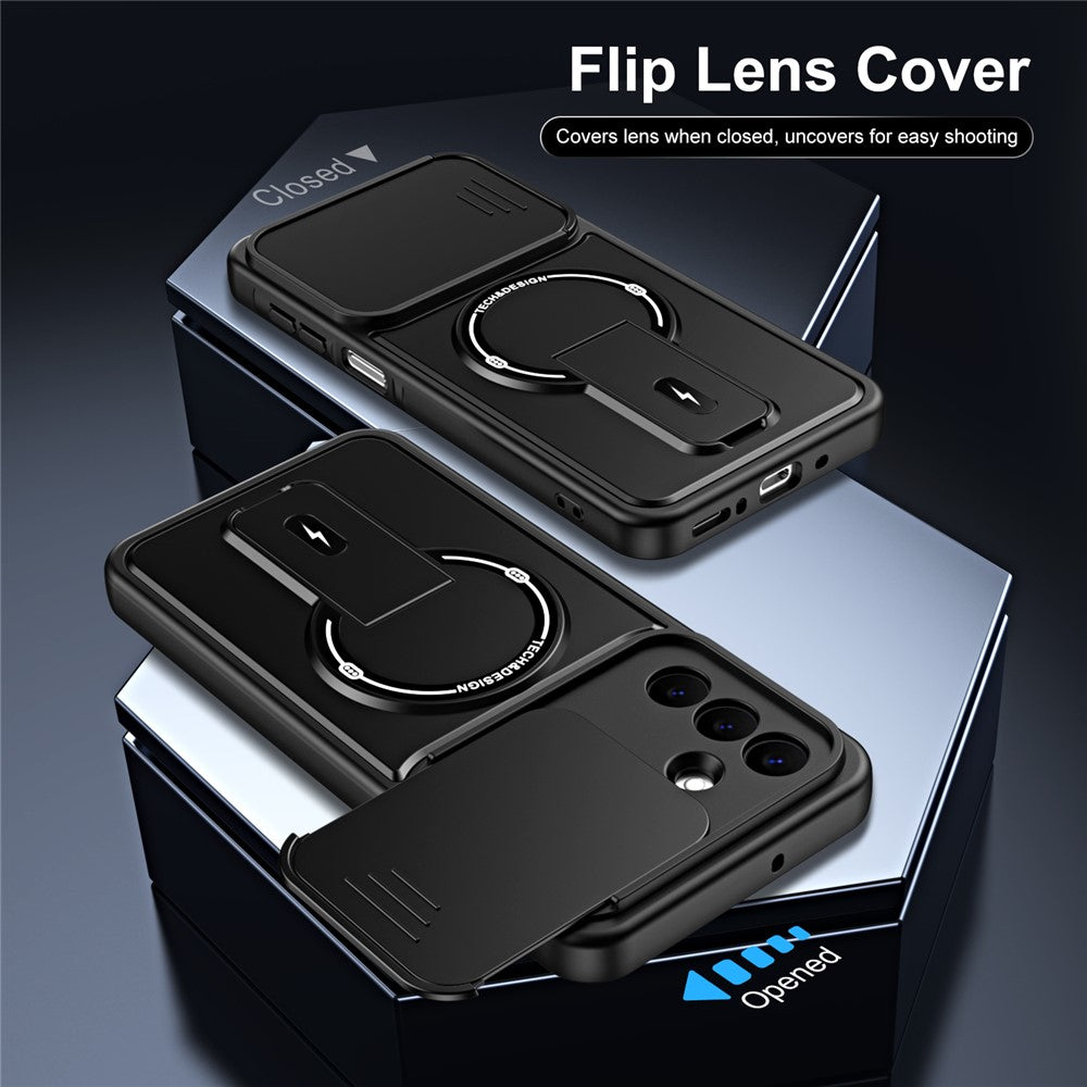 For Samsung Galaxy S26+ Case with Slide Camera Cover Kickstand Shockproof PC + TPU Matte Finish Phone Shell