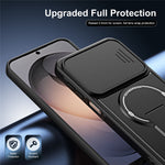 For Samsung Galaxy S26+ Case with Slide Camera Cover Kickstand Shockproof PC + TPU Matte Finish Phone Shell