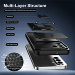 For Samsung Galaxy S26+ Case with Slide Camera Cover Kickstand Shockproof PC + TPU Matte Finish Phone Shell