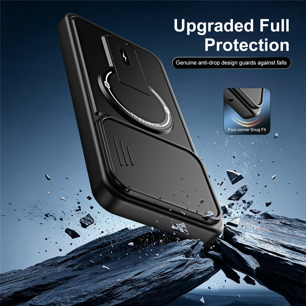 For Samsung Galaxy S26+ Case with Slide Camera Cover Kickstand Shockproof PC + TPU Matte Finish Phone Shell
