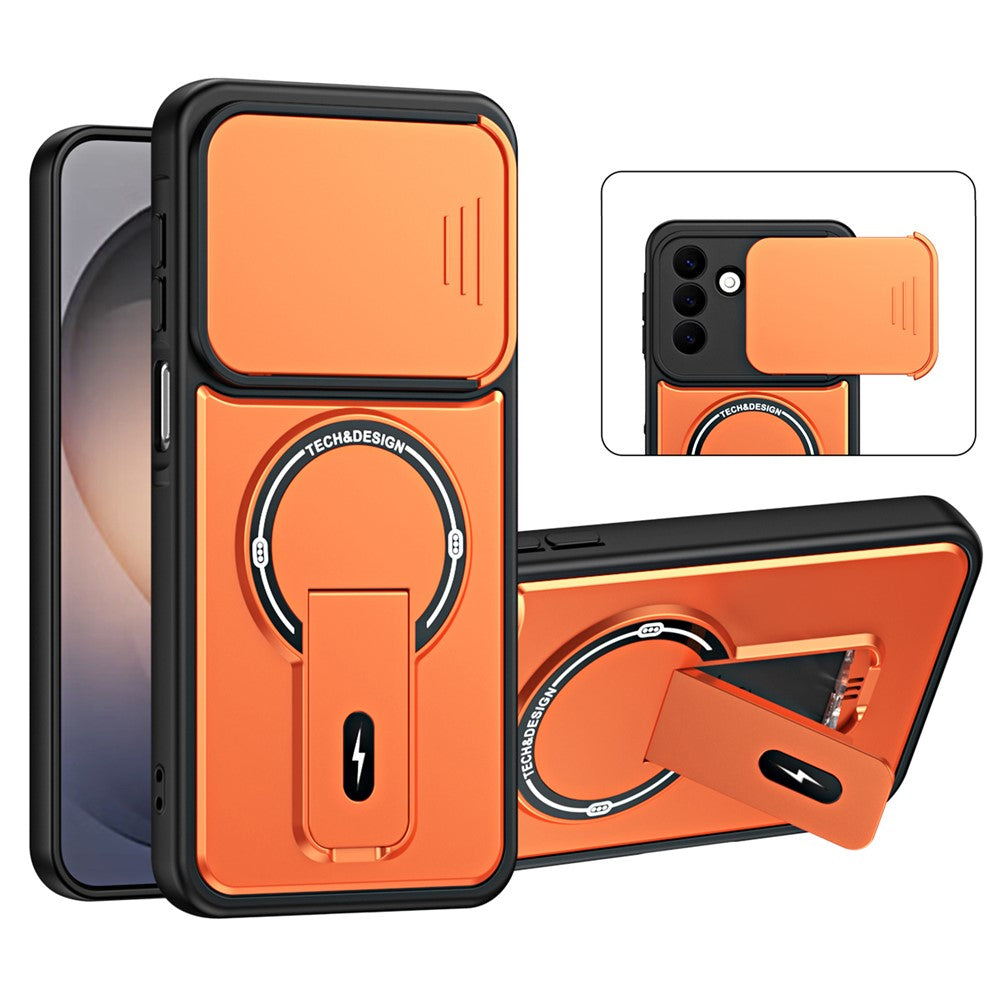 For Samsung Galaxy S26+ Case with Slide Camera Cover Kickstand Shockproof PC + TPU Matte Finish Phone Shell