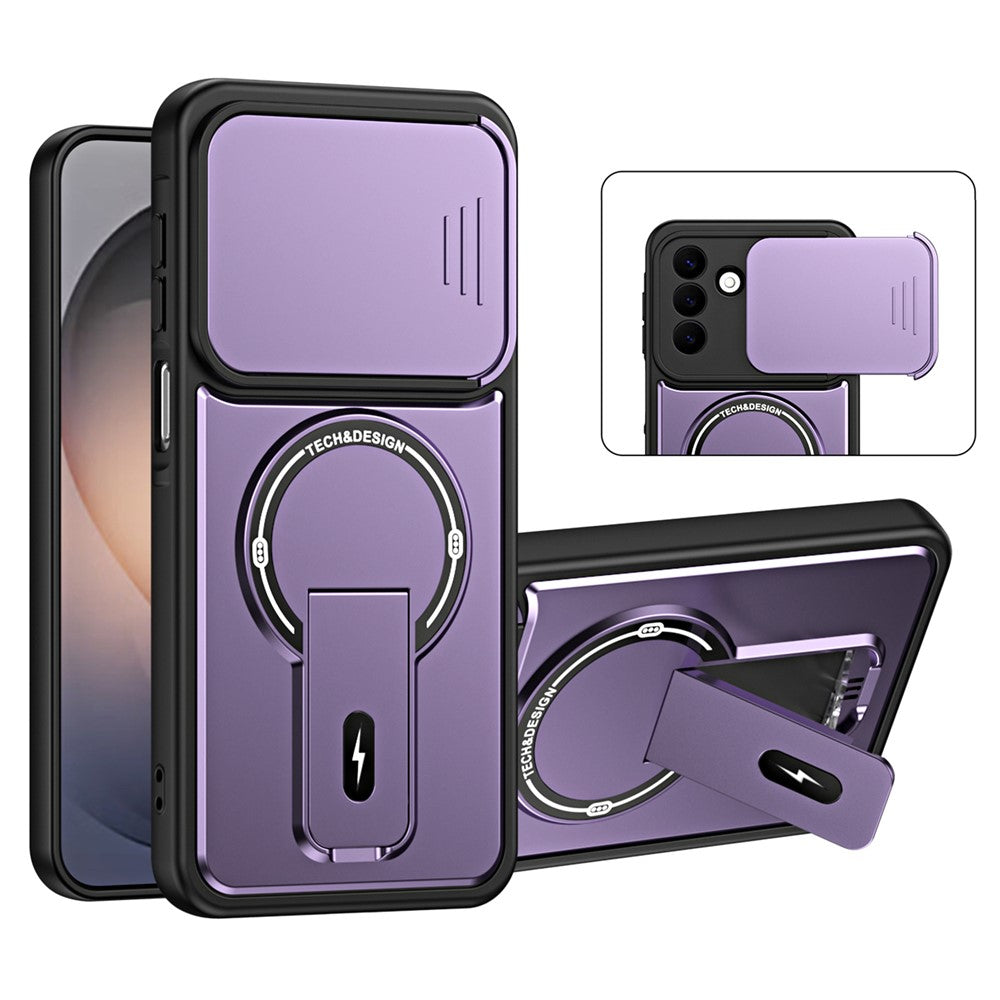For Samsung Galaxy S26+ Case with Slide Camera Cover Kickstand Shockproof PC + TPU Matte Finish Phone Shell