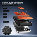 For iPhone 16 Case with Slide Camera Cover Kickstand Shockproof PC + TPU Matte Finish Phone Shell