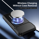 For iPhone 16 Pro Max Case with Slide Camera Cover Kickstand Shockproof PC + TPU Matte Finish Phone Shell