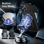 For iPhone 16 Pro Max Case with Slide Camera Cover Kickstand Shockproof PC + TPU Matte Finish Phone Shell