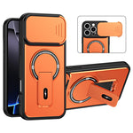 For iPhone 16 Pro Max Case with Slide Camera Cover Kickstand Shockproof PC + TPU Matte Finish Phone Shell