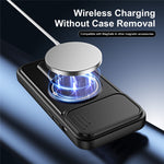 For iPhone 13 Pro Case with Slide Camera Cover Kickstand Shockproof PC + TPU Matte Finish Phone Shell