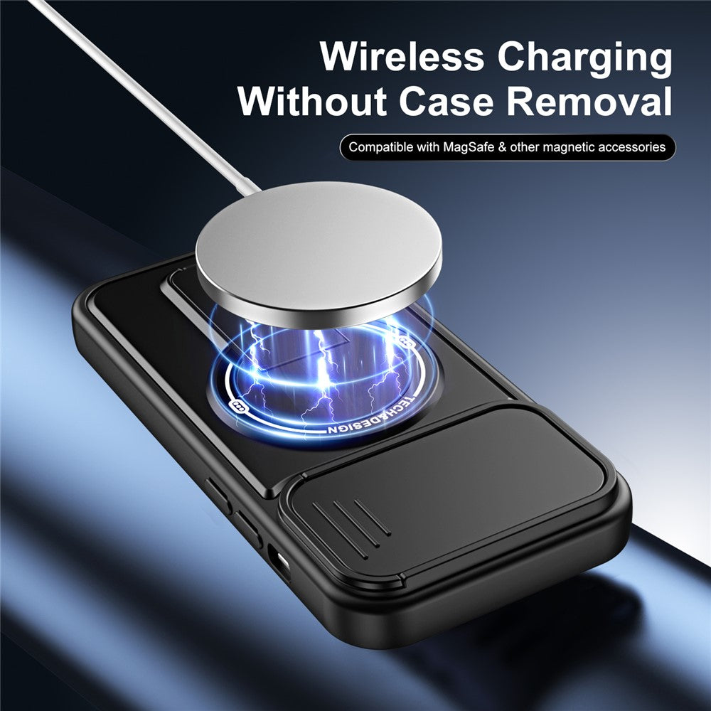 For iPhone 13 Pro Case with Slide Camera Cover Kickstand Shockproof PC + TPU Matte Finish Phone Shell