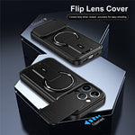 For iPhone 13 Pro Case with Slide Camera Cover Kickstand Shockproof PC + TPU Matte Finish Phone Shell
