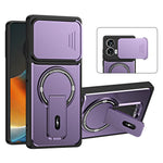 For Motorola Edge 50 Fusion 5G / Moto G85 5G / G96 5G Case with Slide Camera Cover Kickstand Shockproof PC + TPU Matte Finish Phone Shell