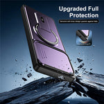 For Motorola Edge 50 Fusion 5G / Moto G85 5G / G96 5G Case with Slide Camera Cover Kickstand Shockproof PC + TPU Matte Finish Phone Shell