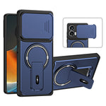 For Motorola Edge 50 Fusion 5G / Moto G85 5G / G96 5G Case with Slide Camera Cover Kickstand Shockproof PC + TPU Matte Finish Phone Shell