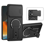 For Motorola Edge 50 Fusion 5G / Moto G85 5G / G96 5G Case with Slide Camera Cover Kickstand Shockproof PC + TPU Matte Finish Phone Shell