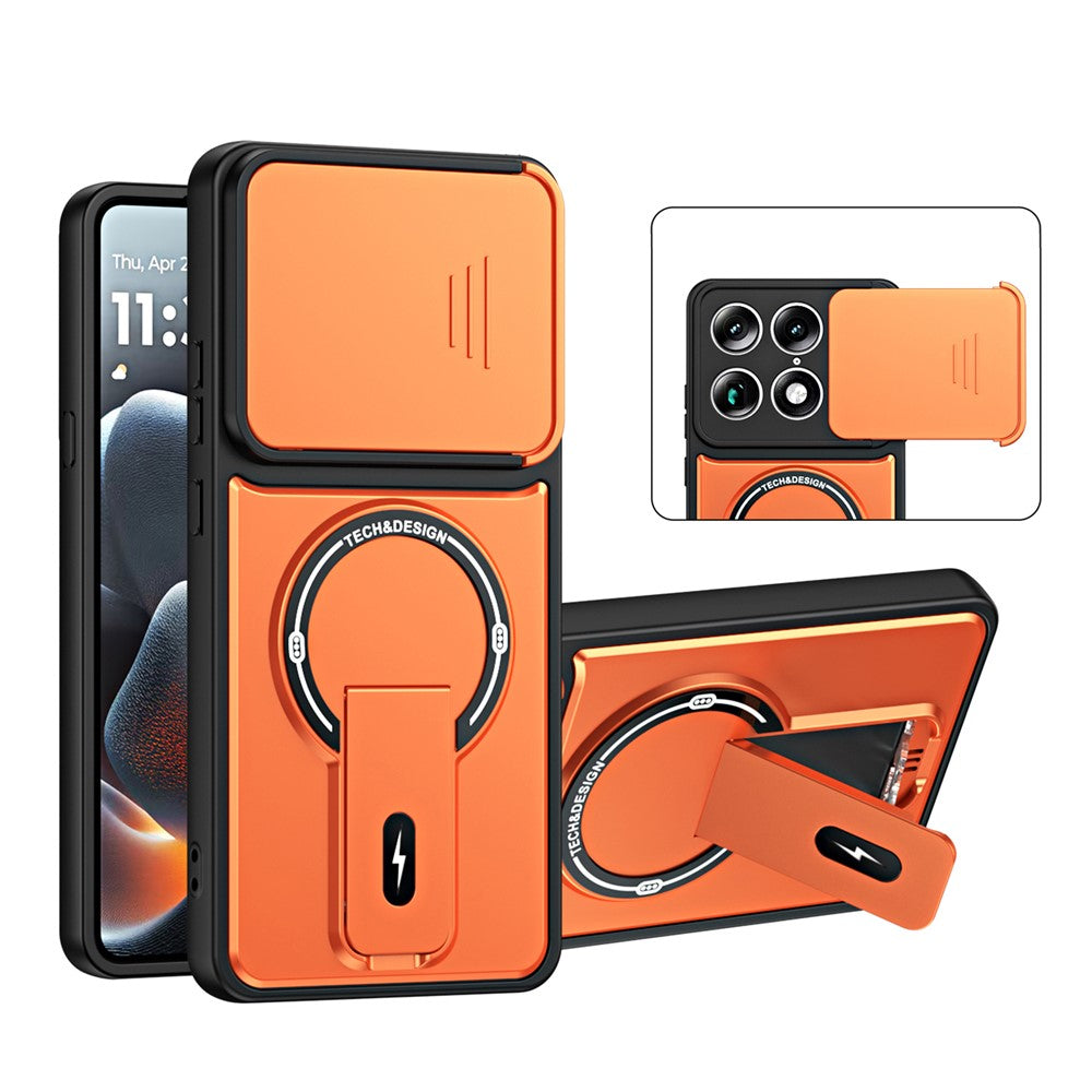 Stødsikkert PC + TPU-cover med mat finish, glidende kamerabeskyttelse og stativ til Motorola Edge 70 Ultra 5G / Signature 5G