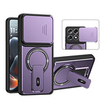 Stødsikkert PC + TPU-cover med mat finish, glidende kamerabeskyttelse og stativ til Motorola Edge 70 Ultra 5G / Signature 5G