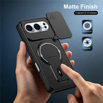 For Honor 500 Pro 5G  /  500 5G Case with Slide Camera Cover Kickstand Shockproof PC + TPU Matte Finish Phone Shell