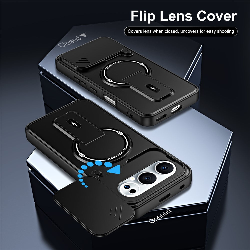 For Honor 500 Pro 5G  /  500 5G Case with Slide Camera Cover Kickstand Shockproof PC + TPU Matte Finish Phone Shell