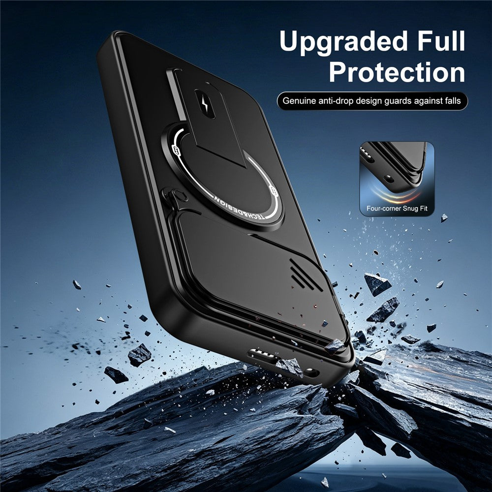 For Honor 500 Pro 5G  /  500 5G Case with Slide Camera Cover Kickstand Shockproof PC + TPU Matte Finish Phone Shell