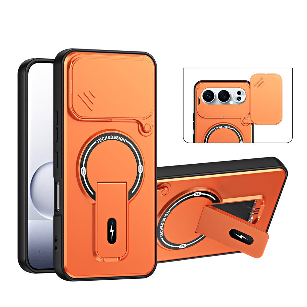 For Honor 500 Pro 5G  /  500 5G Case with Slide Camera Cover Kickstand Shockproof PC + TPU Matte Finish Phone Shell