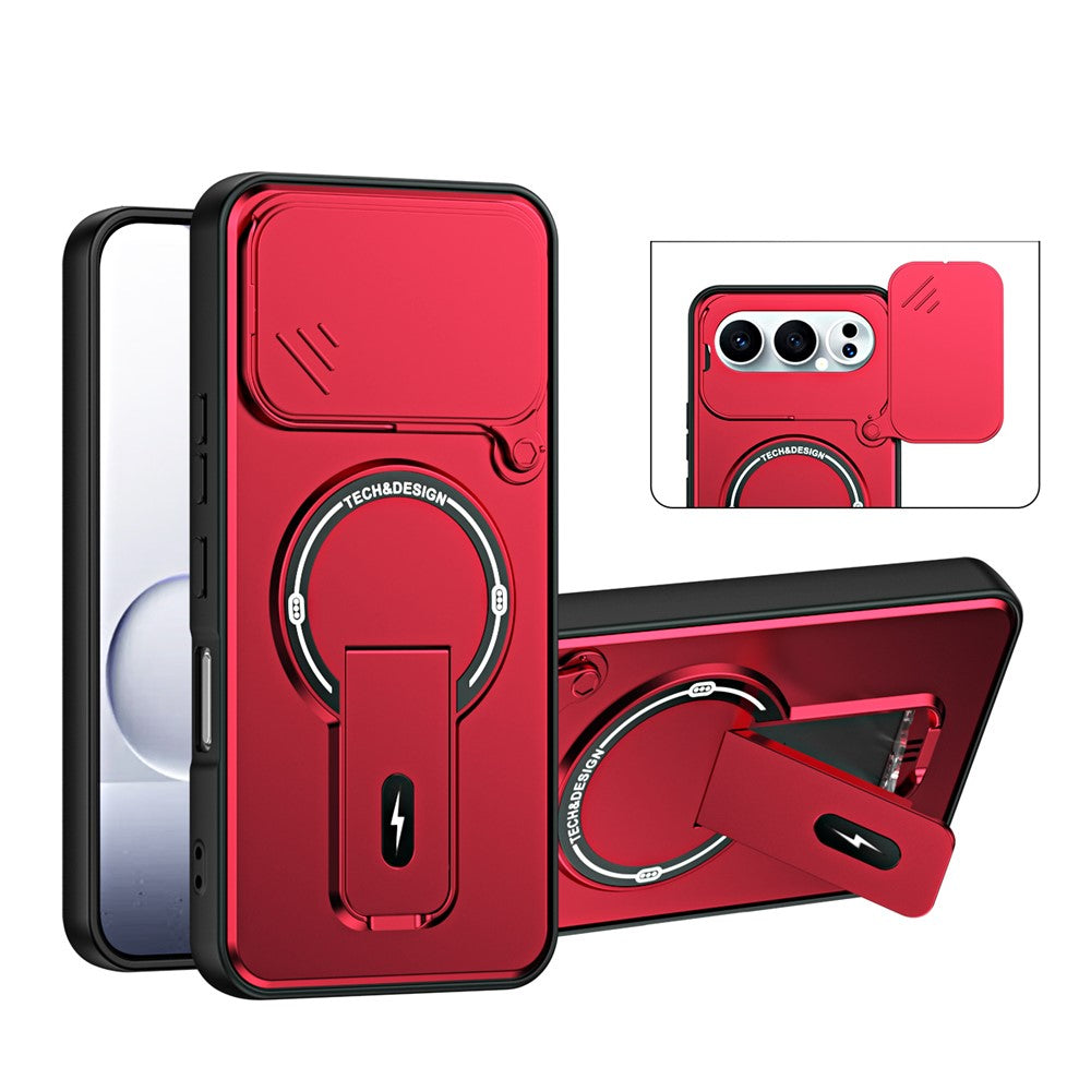 For Honor 500 Pro 5G  /  500 5G Case with Slide Camera Cover Kickstand Shockproof PC + TPU Matte Finish Phone Shell