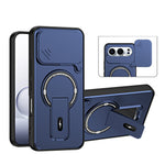 For Honor 500 Pro 5G  /  500 5G Case with Slide Camera Cover Kickstand Shockproof PC + TPU Matte Finish Phone Shell
