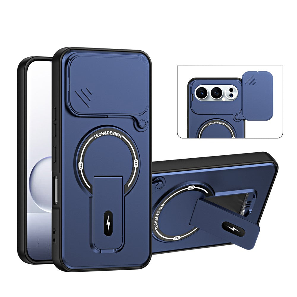 For Honor 500 Pro 5G  /  500 5G Case with Slide Camera Cover Kickstand Shockproof PC + TPU Matte Finish Phone Shell